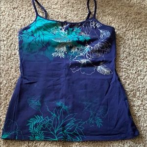 Navy blue Print shelf bra cami